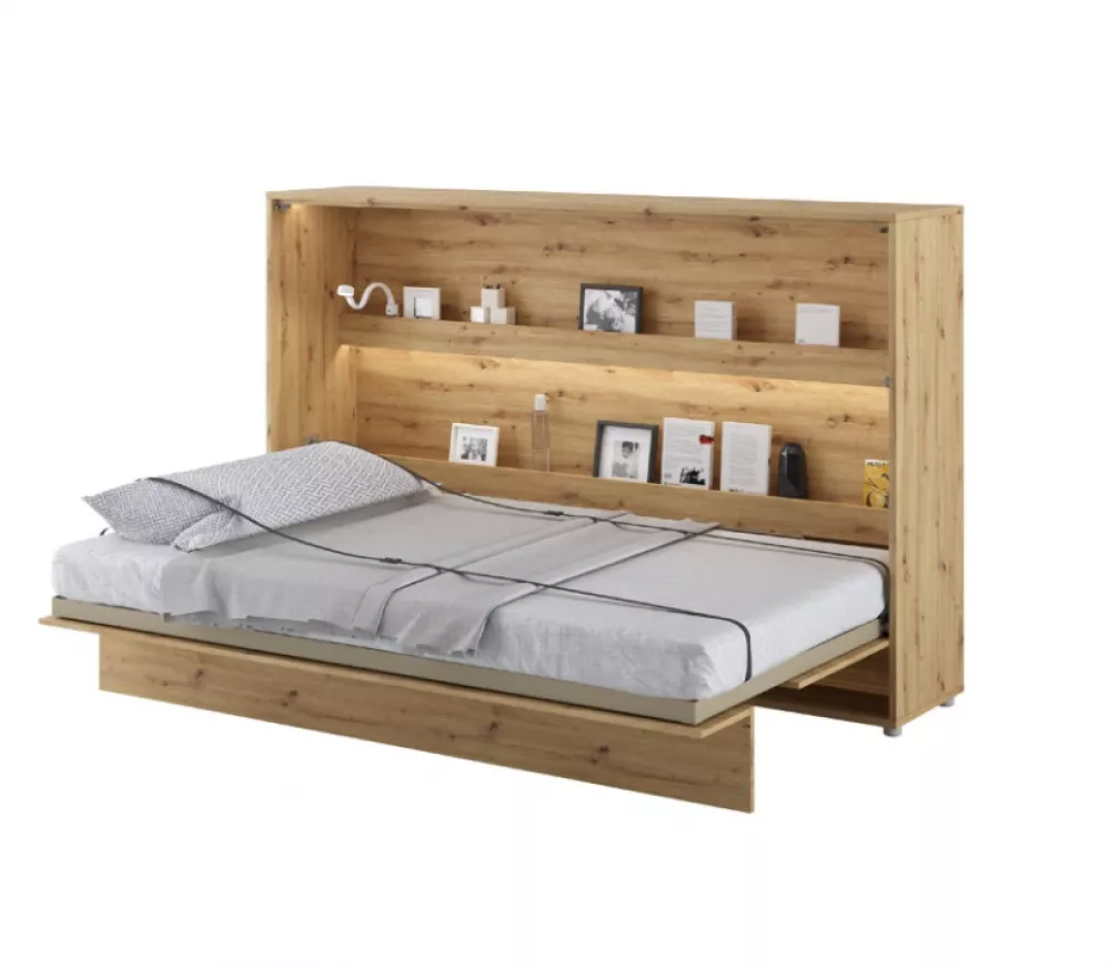Gulta Basic Concept Horizontal LED ar stelāžu Guļamvietas platums: 120 cm, Guļamvietas garums: 200 cm, stelāžas tips: ko
