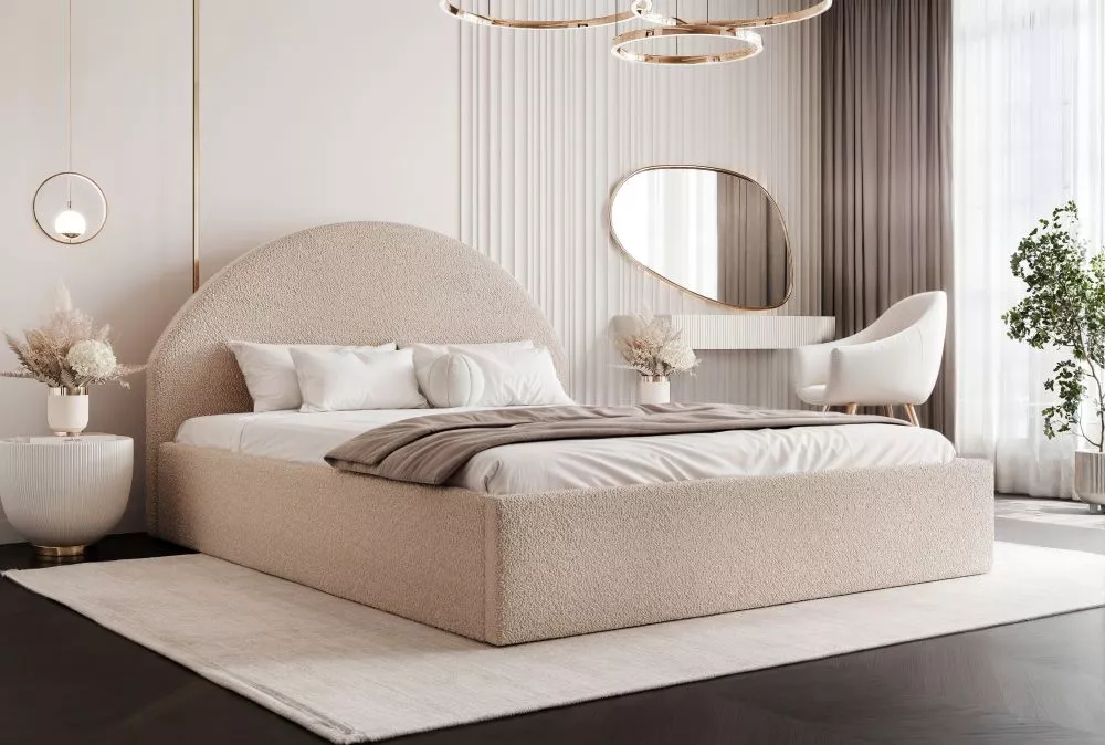 Gulta Bella Standard ar stelāžām Guļamvietas platums: 160 cm, Guļamvietas garums: 200 cm, stelāžas tips: koka, · Bēšs · 