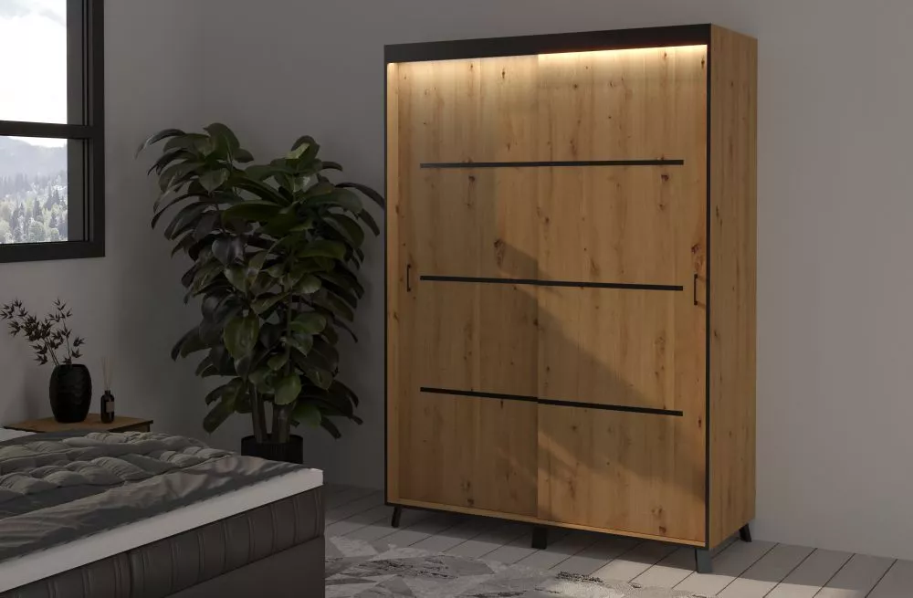 Skapis Berke ar LED · Ozols artisan · 150 × 61 × 215 cm