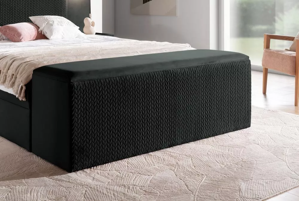 Pufs Marbella P Velvet Auduma numurs: Magic Velvet 2219/Magic Deluxe 2219, · Melns · 182 × 56 × 42 cm