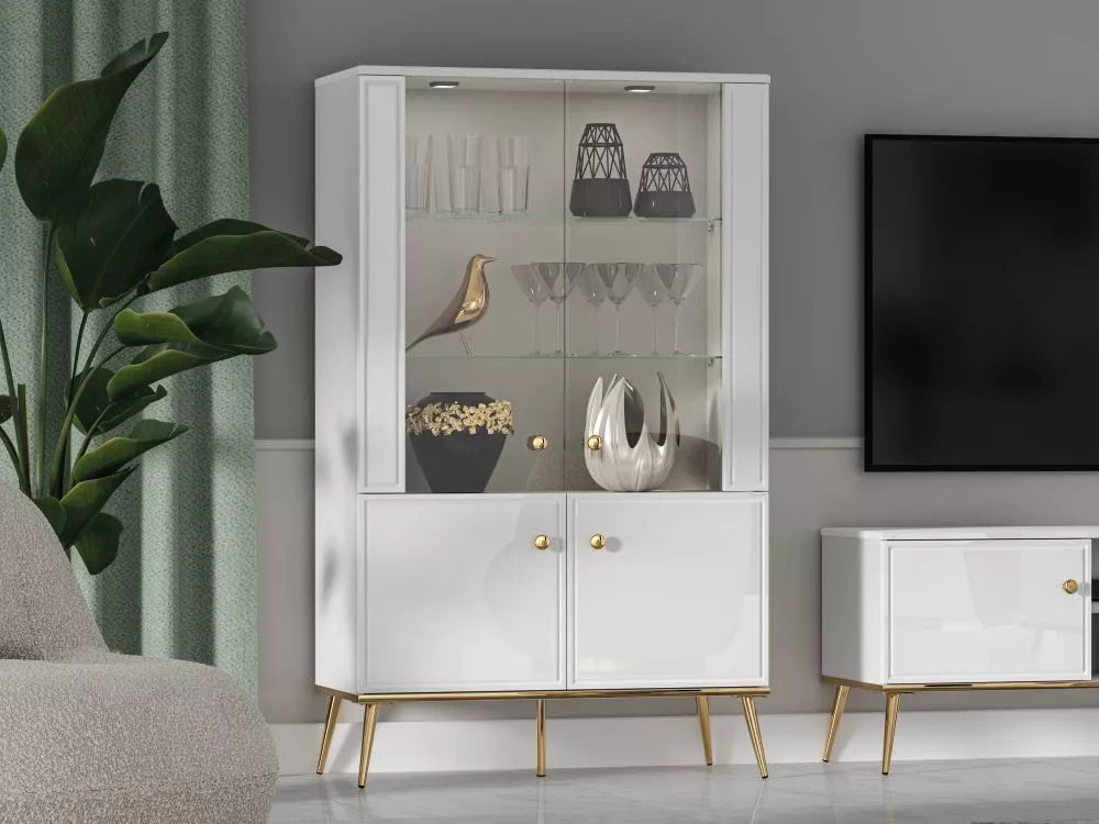 Sekcija Goldin 03 ar LED Korpusa krāsa: balts, · 92 × 40 × 153 cm