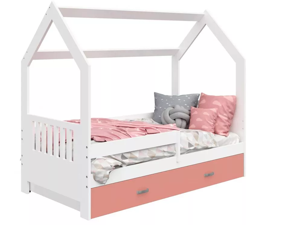 Bērnu gulta Domek D3-E ar stelāžu Guļamvietas platums: 80 cm, Guļamvietas garums: 160 cm, · 87 × 164 × 144 cm