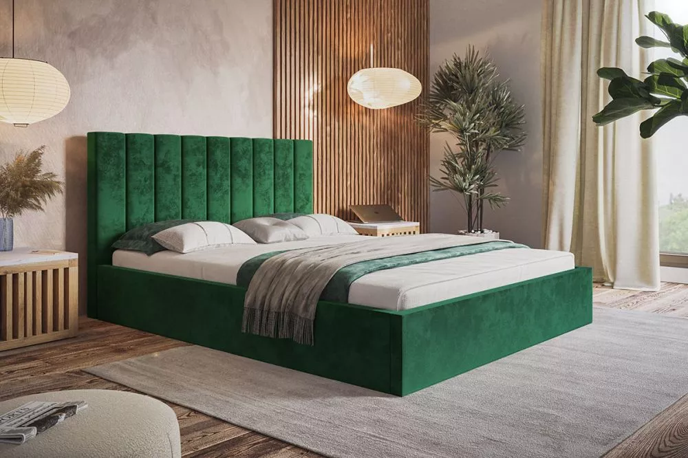 Gulta Slim 9 standard ar stelāžu Guļamvietas platums: 120 cm, Guļamvietas garums: 200 cm, stelāžas tips: koka, · Zaļš · 