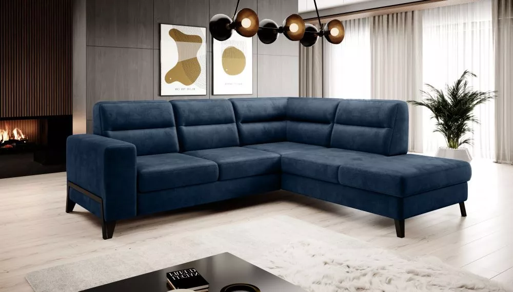 Dīvāns Cassara Lux Standard · Tumši zils · 237 × 277 × 100 cm