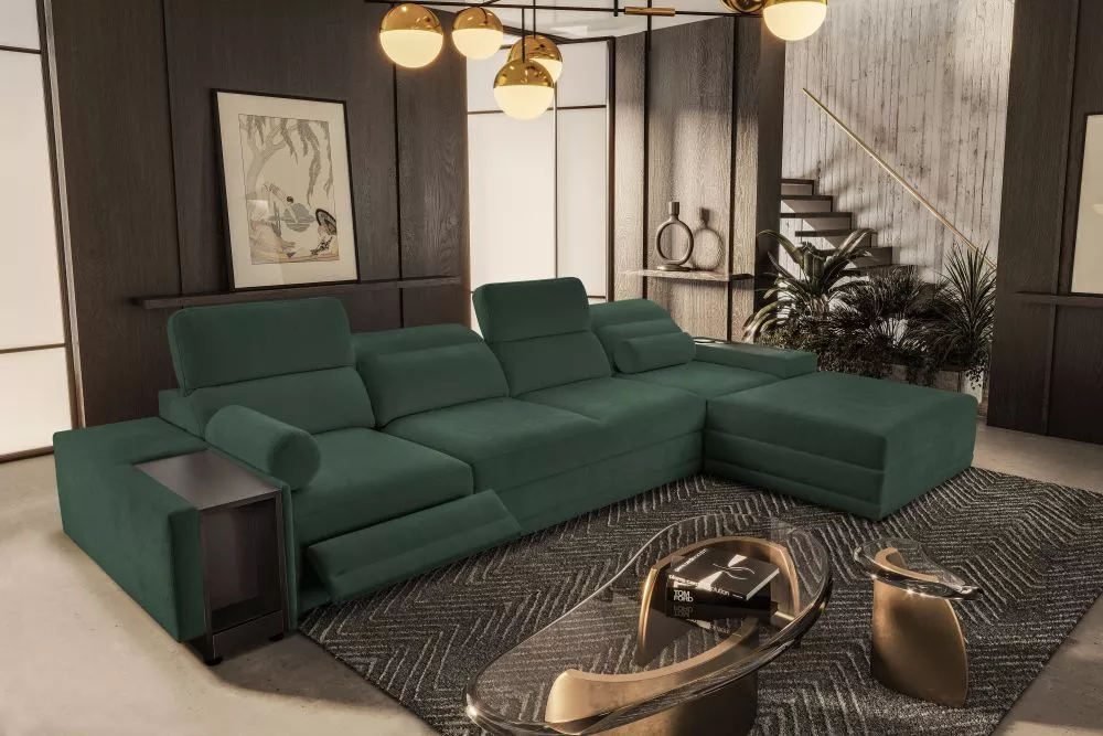 Dīvāns Enzo 12 Mix Standard · Zaļš · 187 × 356 × 71 cm