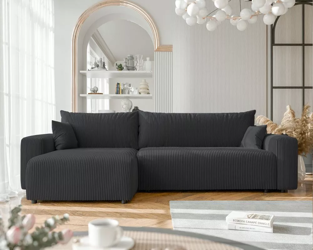 Dīvāns Piano XL Poso Standard · Melna · 145 × 278 × 79 cm