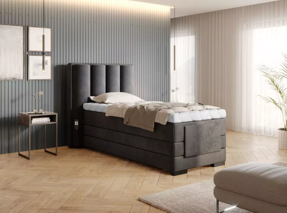 Gulta Veros 90x200 Electric Boxspring Lux Standard Guļamvietas platums: 90 cm, Guļamvietas garums: 200 cm, · Grafīts · 1