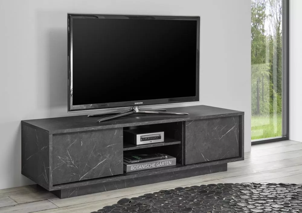 TV tumba Ice Carrara RTV · Pelēks marmors · 139 × 43 × 44 cm