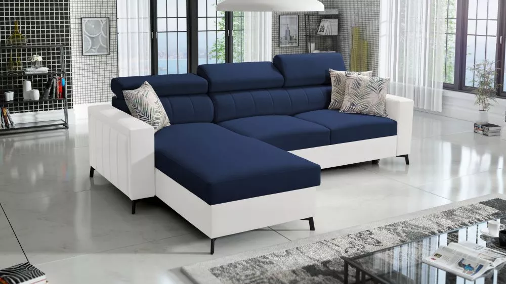 Dīvāns Baltico 1 Maxi Standard · Zils + balts · 183 × 267 × 83 cm