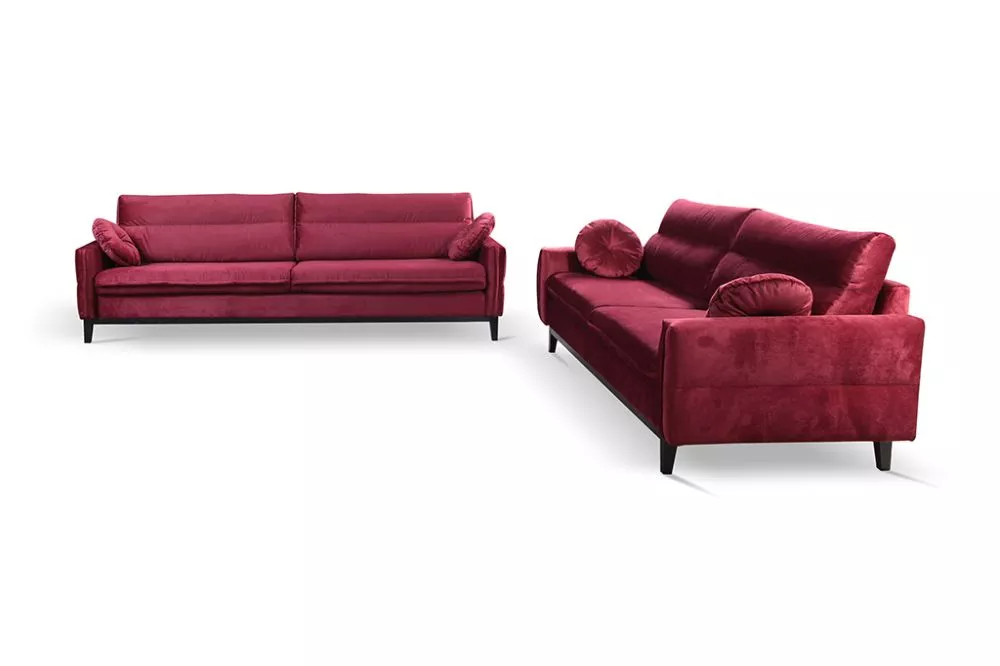 Komplekts Bellano 3S+2S+1S Standard · Tumši sarkans · 94 × 268 × 95 cm