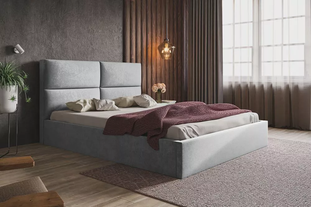 Gulta Slim 6 standard ar stelāžu Guļamvietas platums: 140 cm, Guļamvietas garums: 200 cm, stelāžas tips: koka, · Pelēks 