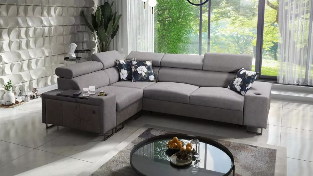 Dīvāns Melody 2 Premium Standard · Tumši pelēks + grafīts · 205 × 282 × 84 cm