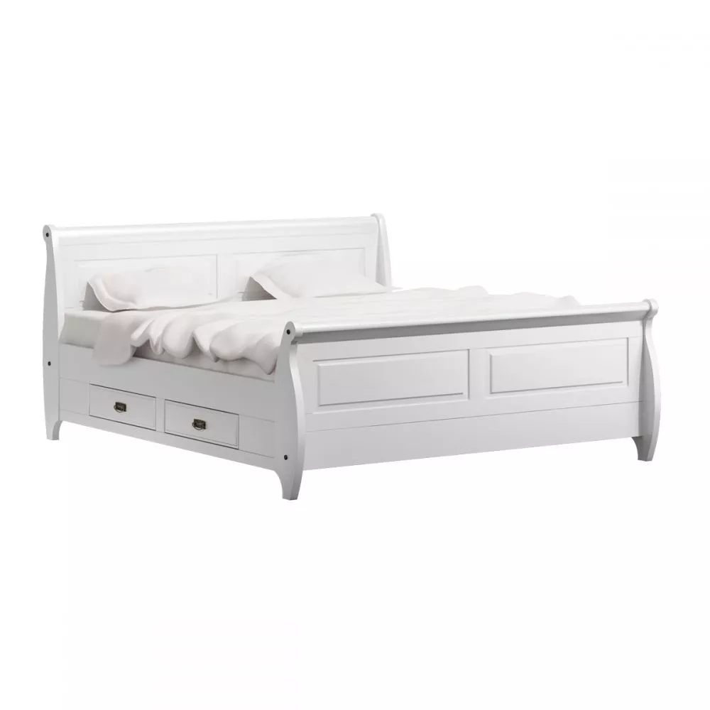 Gulta Toskania ar stelāžu Guļamvietas platums: 180 cm, Korpusa krāsa: balts, Guļamvietas garums: 200 cm, · 187 × 217 × 9