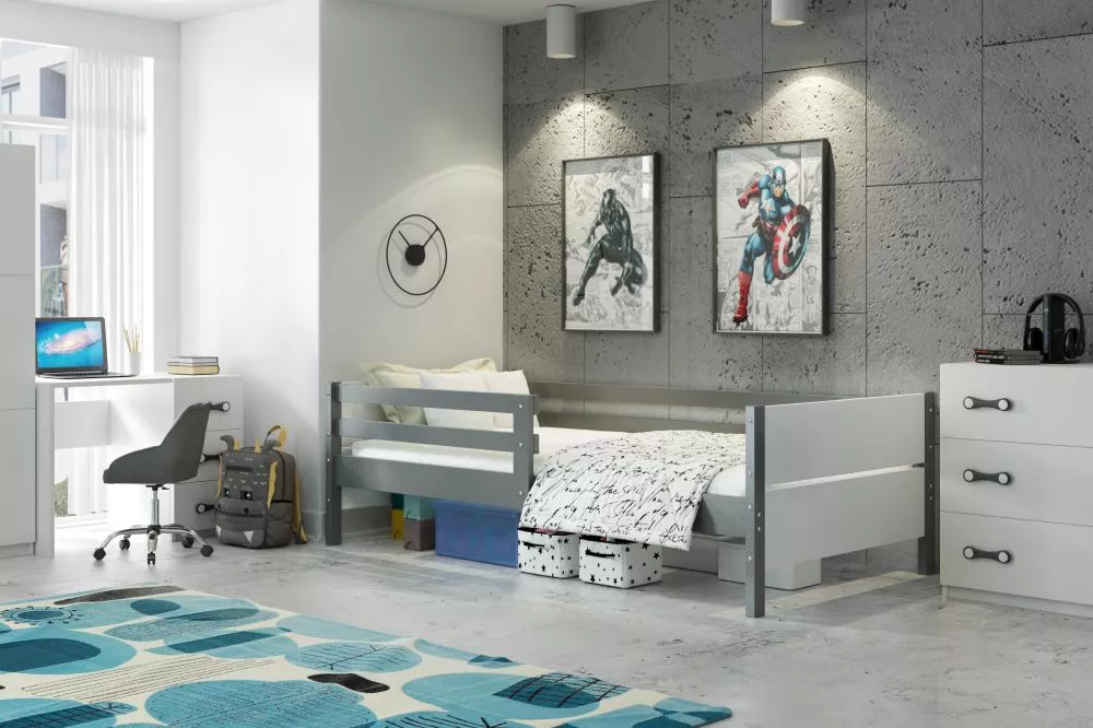Bērnu gulta Mario Basic ar stelāžu Guļamvietas platums: 80 cm, Guļamvietas garums: 160 cm, · 86 × 165 × 52 cm