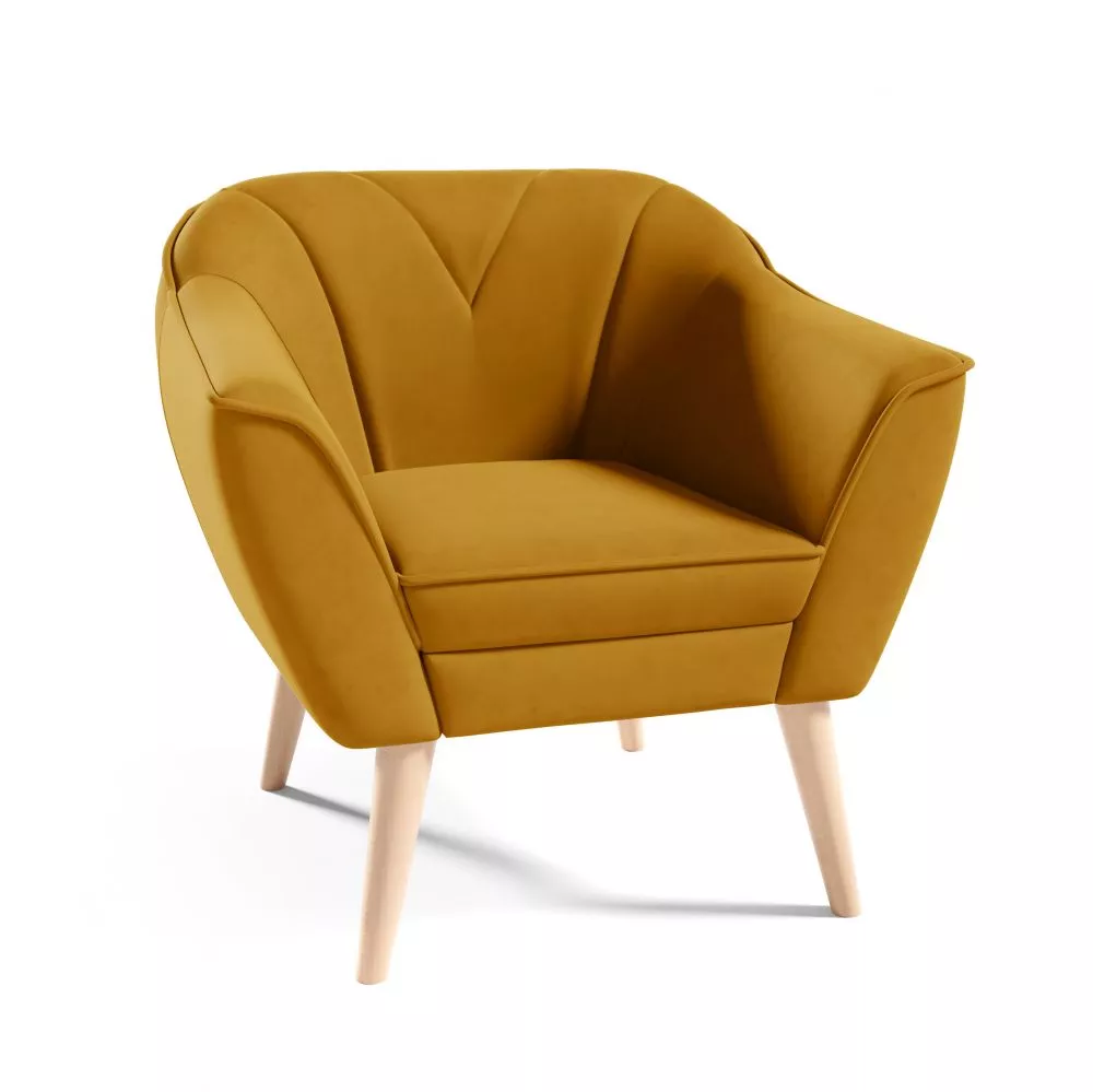 Mīksts krēsls Flora typ 204 Standard Sēdvietas dziļums: 52 cm, · Dzeltens · 80 × 71 × 75 cm