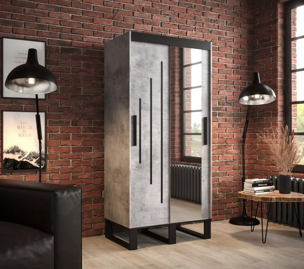 Skapis Loft Y2 · Betons · 100 × 62 × 212 cm
