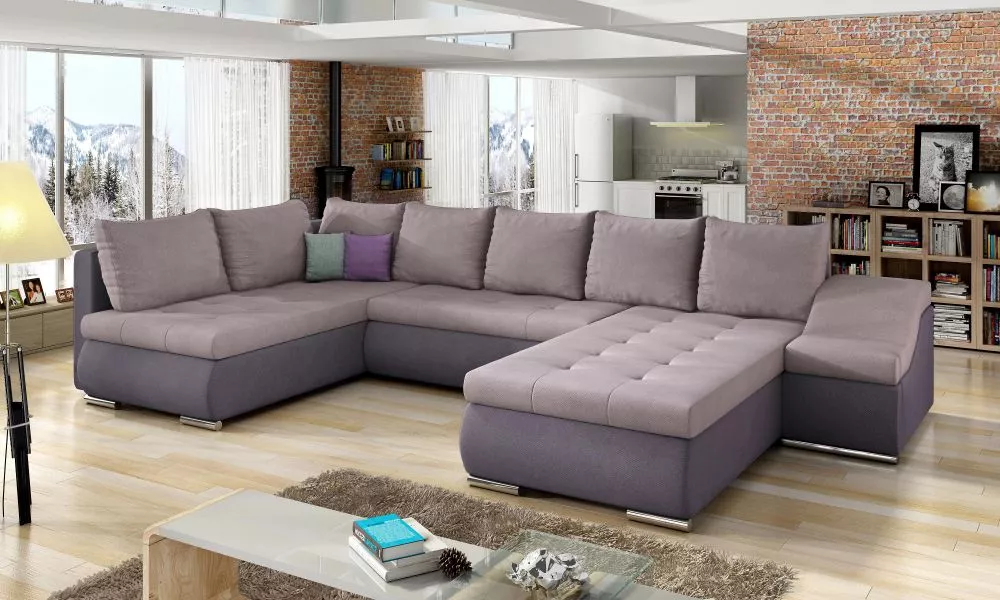 Dīvāns Giovanni Lux standard · Rozā + violets · 200 × 340 × 88 cm
