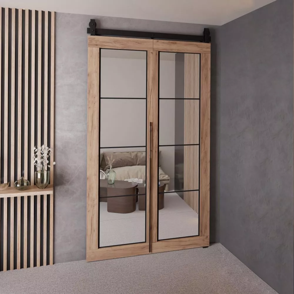 Bīdāmās durvis Qudio Loft-5 · Ozols craft zelts · 106 × 205 cm