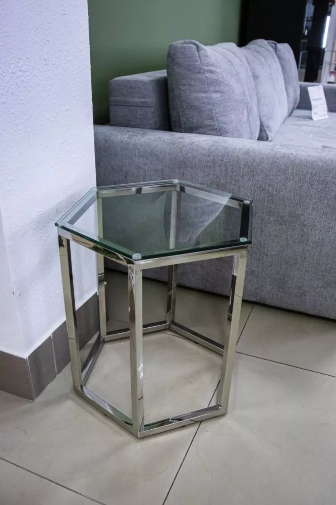 Žurnālgalds Conti Silver · Caurspīdīgs · 49 × 42 × 51 cm