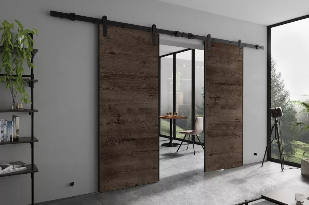 Bīdāmās durvis Arua Duo · Tumšais osis · 212 × 205 cm