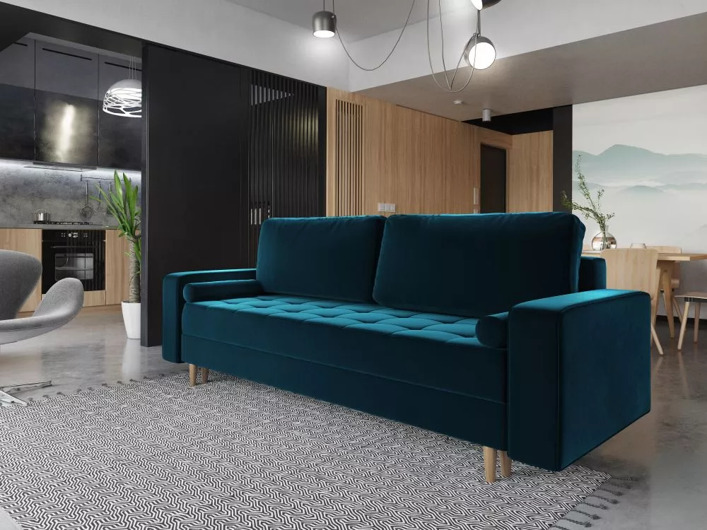 Dīvāns Prima Sofa standard · Tirkīzs · 91 × 238 × 90 cm