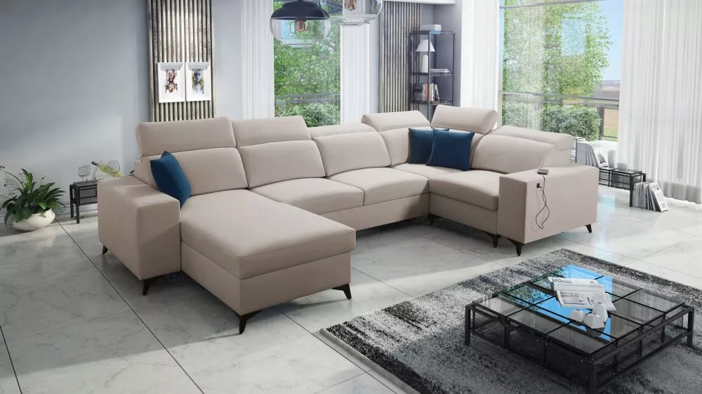 Dīvāns Bartone 4 Mix Standard · Kapučino · 203 × 361 × 83 cm