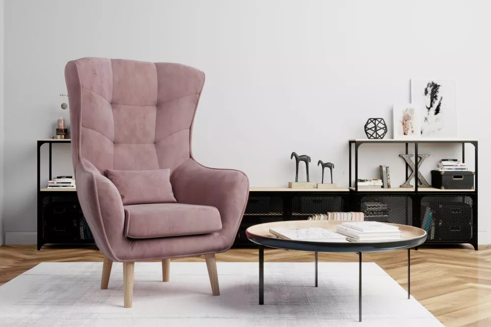 Mīksts krēsls Arti standard Sēdvietas dziļums: 46 cm, · Rozā · 80 × 91 × 105 cm