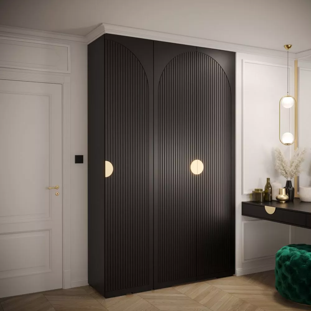 Skapis Manhattan Ryfel 1 · Melna · 150 × 47 × 236.7 cm
