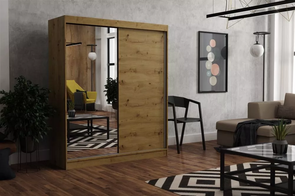 Skapis John Mirror · Ozols artisan · 180 × 60 × 215 cm