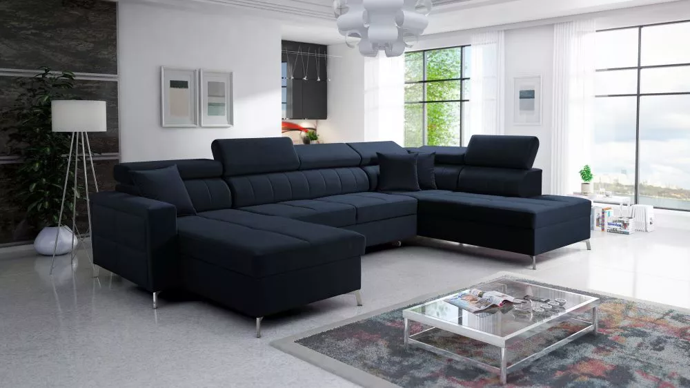 Dīvāns Side 6 Standard · Tumši zils · 217 × 351 × 83 cm