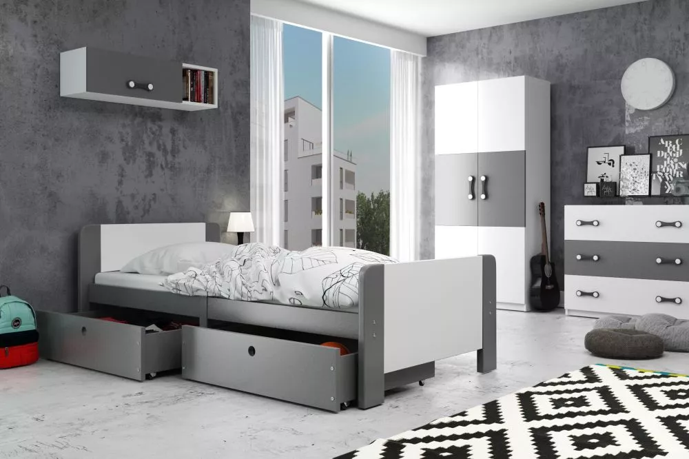 Bērnu gulta Arek ar stelāžu Guļamvietas platums: 80 cm, Guļamvietas garums: 200 cm, · 88.5 × 203 × 64 cm