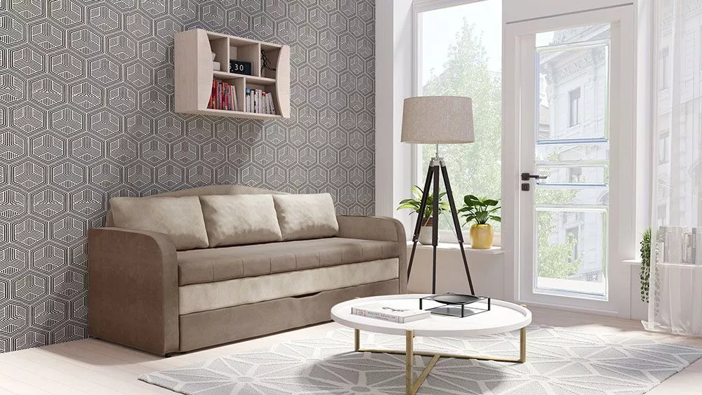 Dīvāns Tenus Sofa Standard · Brūns + gaiši bēšs · 76 × 208 × 86 cm