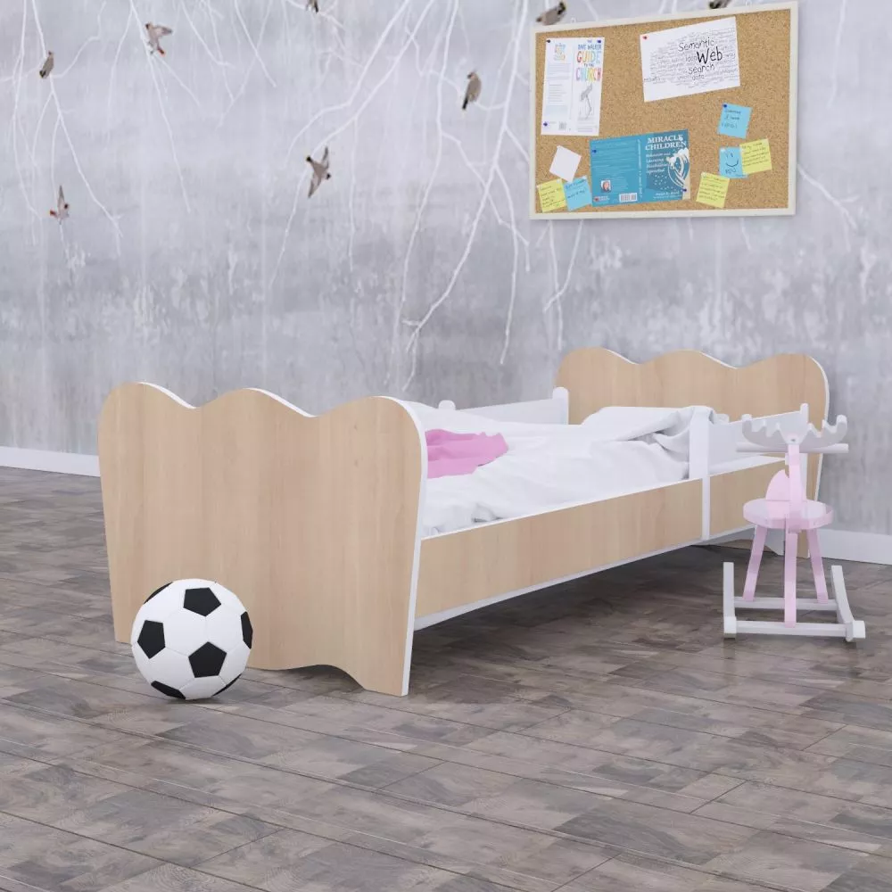 Bērnu gulta Classic L05 180x90 ar stelāžu Guļamvietas platums: 90 cm, Guļamvietas garums: 180 cm, · Gaišais bumbieris · 