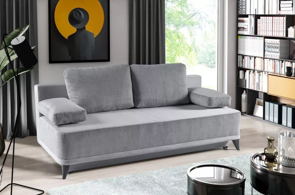 Dīvāns Rosso standard · Pelēks + gaiši pelēks · 91 × 200 × 90 cm