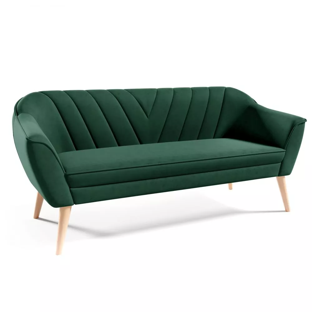 Dīvāns Sofa Flora 206 standard · Tumši zaļš · 71 × 185 × 75 cm