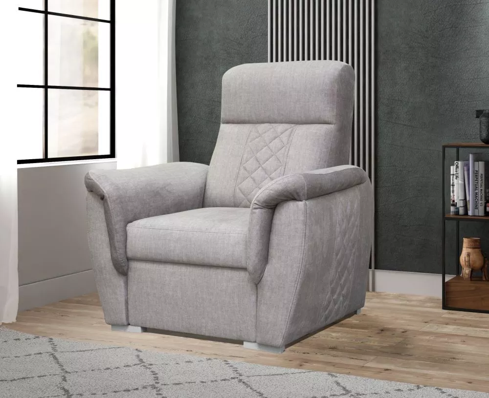 Mīksts krēsls Boston 1 standard Sēdvietas dziļums: 55 cm, · Gaiši pelēks · 102 × 93 × 110 cm