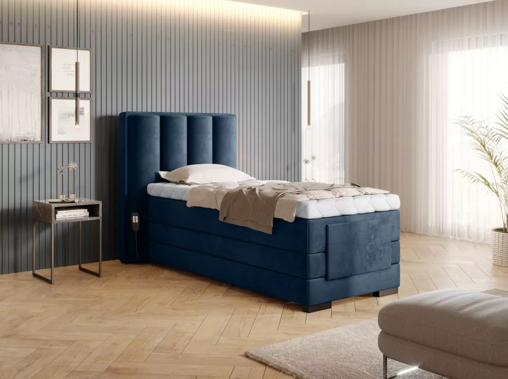 Gulta Veros 90x200 Electric Boxspring Lux Standard Guļamvietas platums: 90 cm, Guļamvietas garums: 200 cm, · Zils · 108 