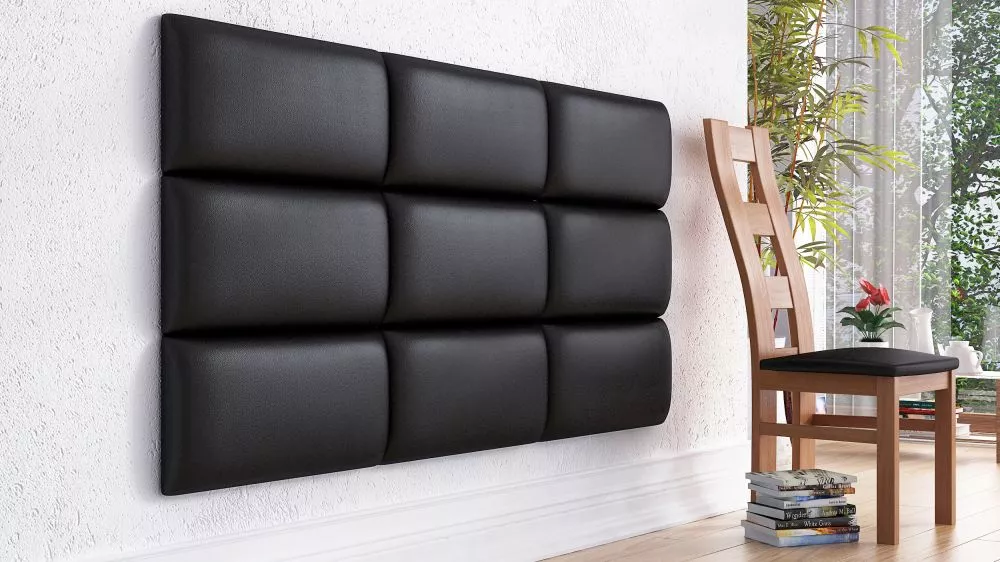 Panelis Wall 3,5 cm Soft · Melns · 50 × 30 cm