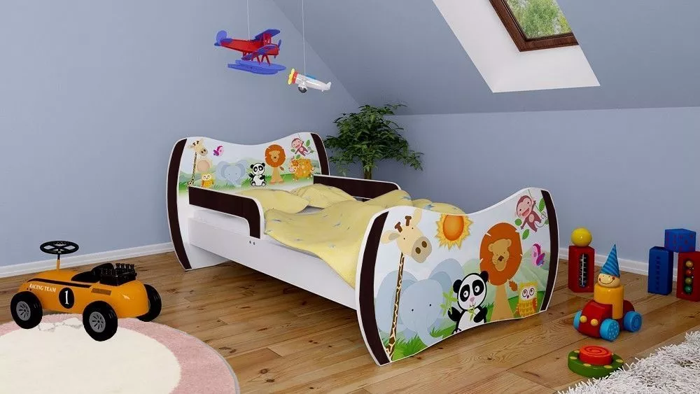 Bērnu gulta Dream L05 180x90 DM03 ar stelāžu Guļamvietas platums: 90 cm, Guļamvietas garums: 180 cm, · 114 × 184 × 71 cm