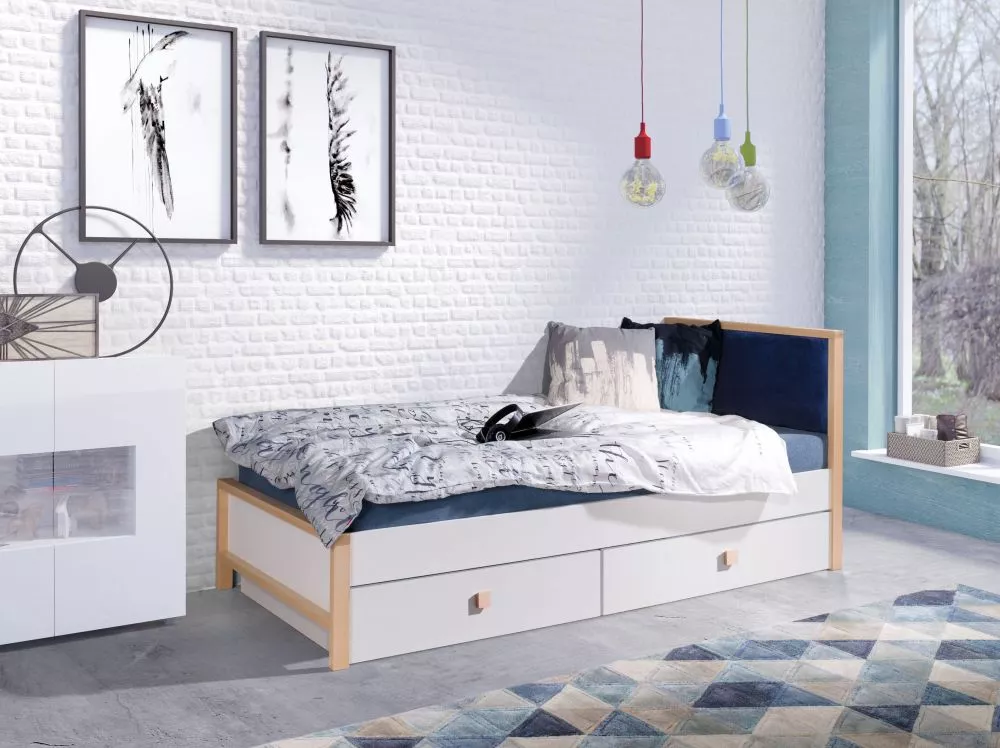 Bērnu gulta Zara ar stelāžu Guļamvietas platums: 90 cm, Guļamvietas garums: 200 cm, · 97 × 210 × 90 cm
