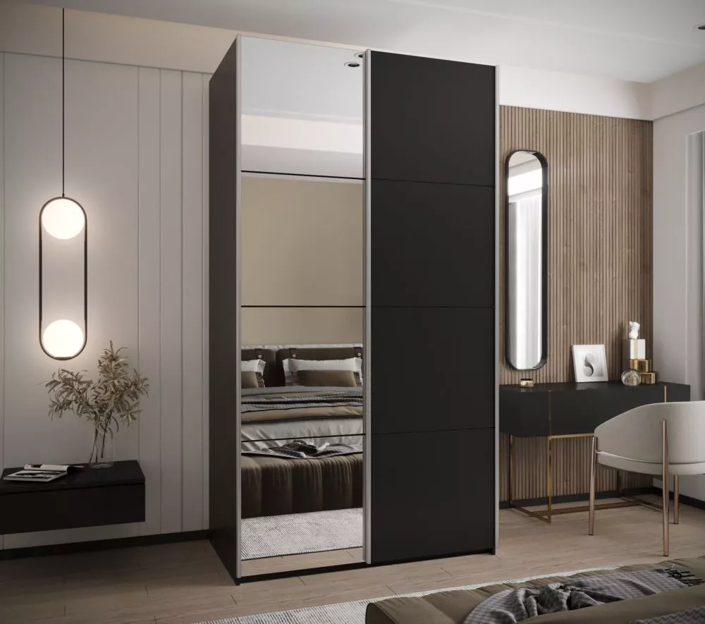 Skapis Lux 3 · Melns · 140 × 61 × 245.5 cm