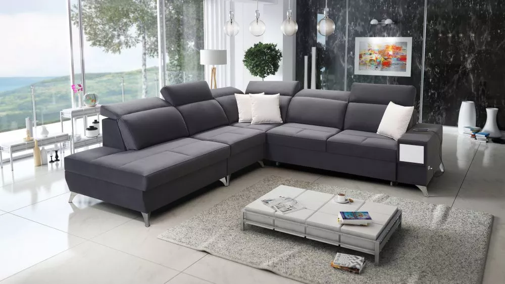 Dīvāns Deus 9 Standard · Grafīts · 286 × 300 × 83 cm