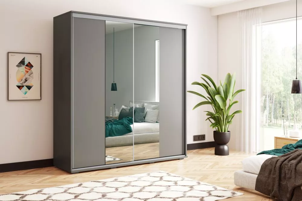 Skapis Modern A3 · Grafīts · 150 × 62 × 215 cm