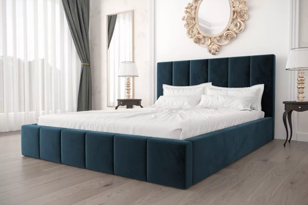 Gulta Rado Standard ar stelāžu Guļamvietas platums: 200 cm, Guļamvietas garums: 200 cm, stelāžas tips: koka, · Zils · 21