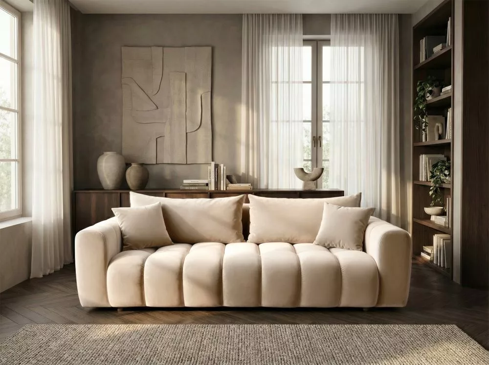 Dīvāns Cosmopolitan Standard · Gaišais krēms · 97 × 240 × 80 cm