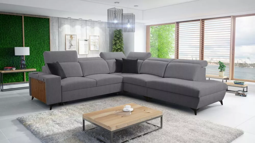 Dīvāns Bartone 9 Standard · Pelēks · 300 × 283 × 83 cm