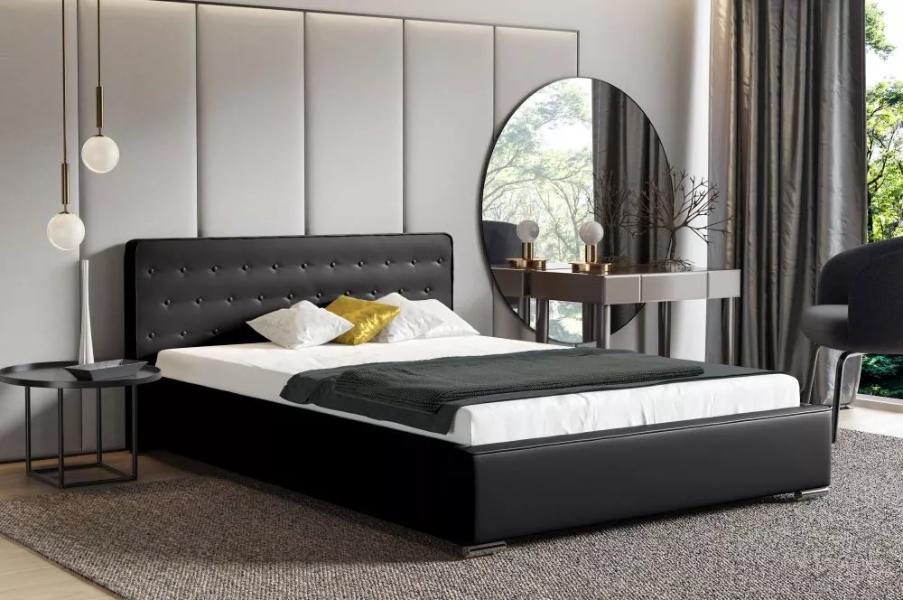 Gulta Oslo ar stelāžu Guļamvietas platums: 120 cm, Guļamvietas garums: 200 cm, stelāžas tips: metāla, · Melns · 138 × 22