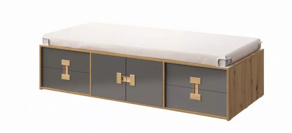 Bērnu gulta Index 15 90x200 ar stelāžu Guļamvietas platums: 90 cm, Guļamvietas garums: 200 cm, · 94 × 204 × 46 cm