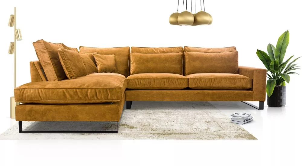 Dīvāns Corblack Standard · Dzeltens · 224 × 314 × 90 cm