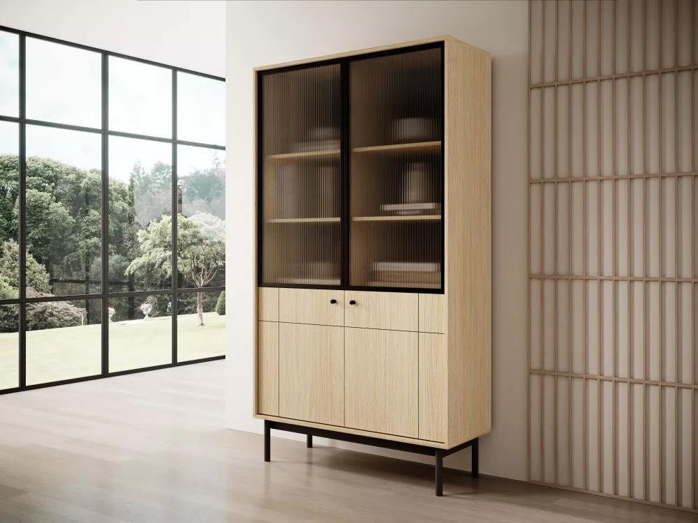 Sekcija Japandi WT104 · Ozols · 103.5 × 39 × 184.6 cm